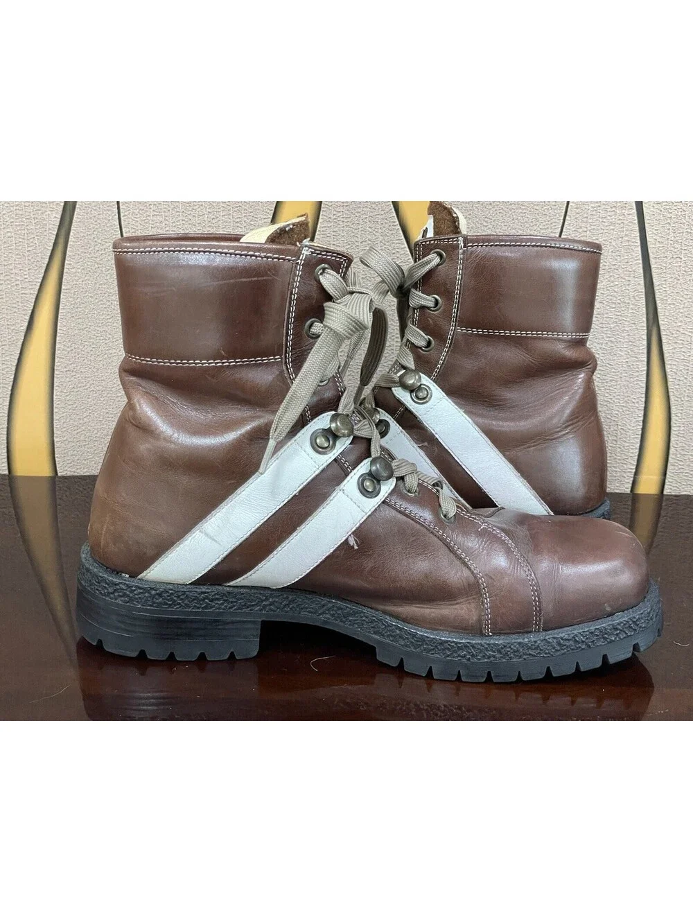 Cesare Paciotti Heroes Lace Up Leather Work Boots Mens Size 9 #A52